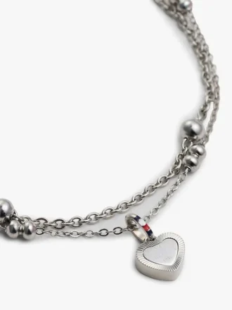 Hjerte-charm dobbeltlags armbånd