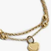 Hjerte-charm dobbeltlags armbånd