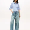 Jeans med høy midje og vide ben