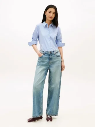 Jeans med høy midje og vide ben