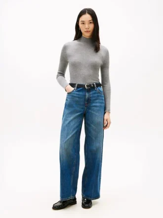 Jeans med høy midje og vide ben