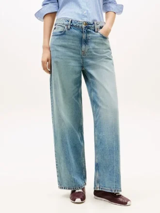 Jeans med høy midje og vide ben