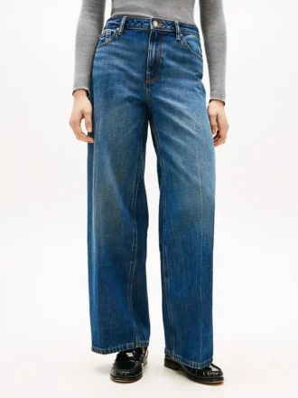 Jeans med høy midje og vide ben