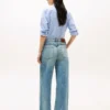 Jeans med høy midje og vide ben