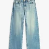Jeans med høy midje og vide ben