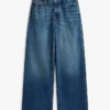 Jeans med høy midje og vide ben
