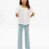 Jeans med påsydde lommer og vid ben for barn