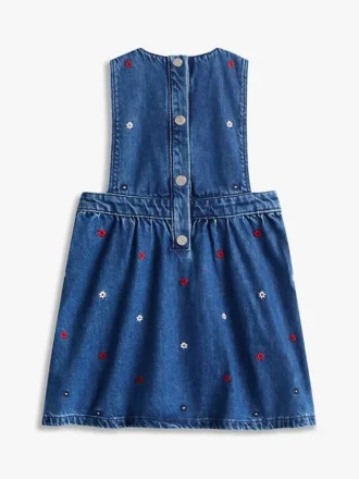 Jumperkjole i denim med blomstermønster for barn