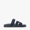 Justerbar sandal i semsket skinn