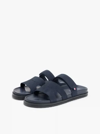 Justerbar sandal i semsket skinn