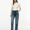 Klassiske jeans med høy midje og rett passform