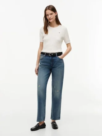 Klassiske jeans med høy midje og rett passform Klassiske jeans med høy midje og rett passform