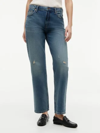 Klassiske jeans med høy midje og rett passform Klassiske jeans med høy midje og rett passform