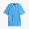 Kortærmet kabelstrikket polo