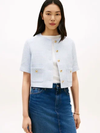 Kortærmet tweedjakke for damer