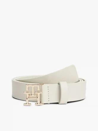 Lærbelte med monogramspenne
