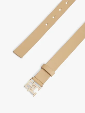 Lærbelte med monogramspenne