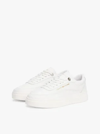 Lærsneaker med plateform