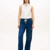 Lett pull-on-Jeans med vid ben