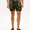 Linen shorts med tropisk mønster