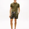 Linen shorts med tropisk mønster