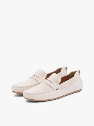 Loafer med pigger i semsket skinn