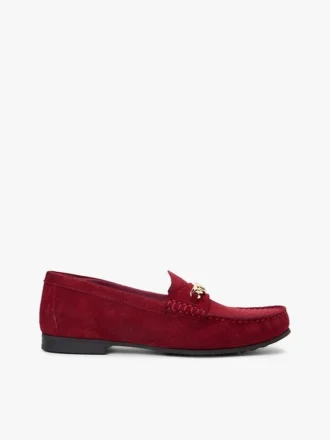 Loafers i ruskind med kjetting