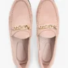 Loafers i ruskind med kjetting