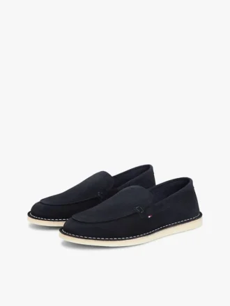 Loafers i semsket skinn