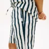 Løse, stripete shorts i linblanding for barn