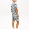 Løse, stripete shorts i linblanding for barn