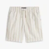 Løse, stripete shorts i linblanding for barn