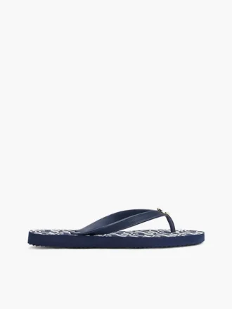 Metal Hardware TH Script Print Flip-Flop