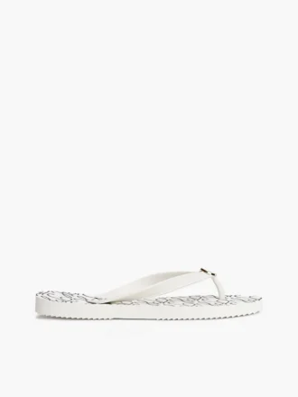 Metal Hardware TH Script Print Flip-Flop
