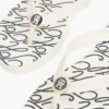 Metal Hardware TH Script Print Flip-Flop
