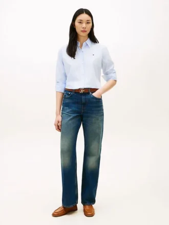 Mid-Rise Loose Straight Jeans