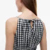 Midi-kjole i linblanding med gingham-mønster