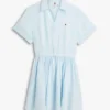 Mini-skjortekjole i lin