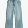 Moderne jeans med høy midje og vid ben
