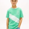 Monogram Banner Stripe T-skjorte for barn
