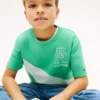 Monogram Banner Stripe T-skjorte for barn