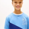 Monogram Banner Stripe T-skjorte for barn
