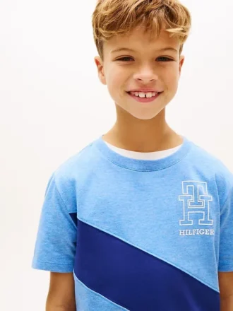 Monogram Banner Stripe T-skjorte for barn