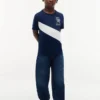 Monogram Banner Stripe T-skjorte for barn