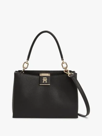 Monogram Clasp Medium Satchel Bag