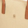 Monogram Logo Raffia Tote Bag