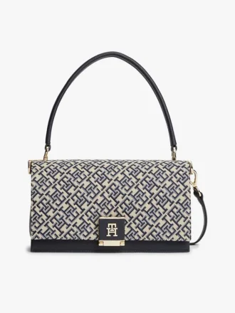 Monogram-lås Jacquard-veske med kryssrem