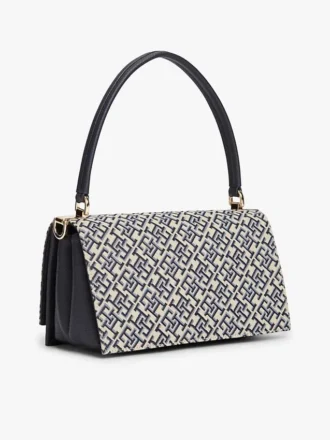 Monogram-lås Jacquard-veske med kryssrem