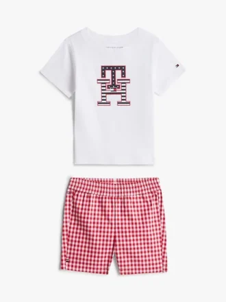 Monogram-T-skjorte og shortsett til babyer