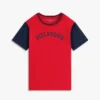 Monotype-logo T-skjorte med fargeblokker for barn